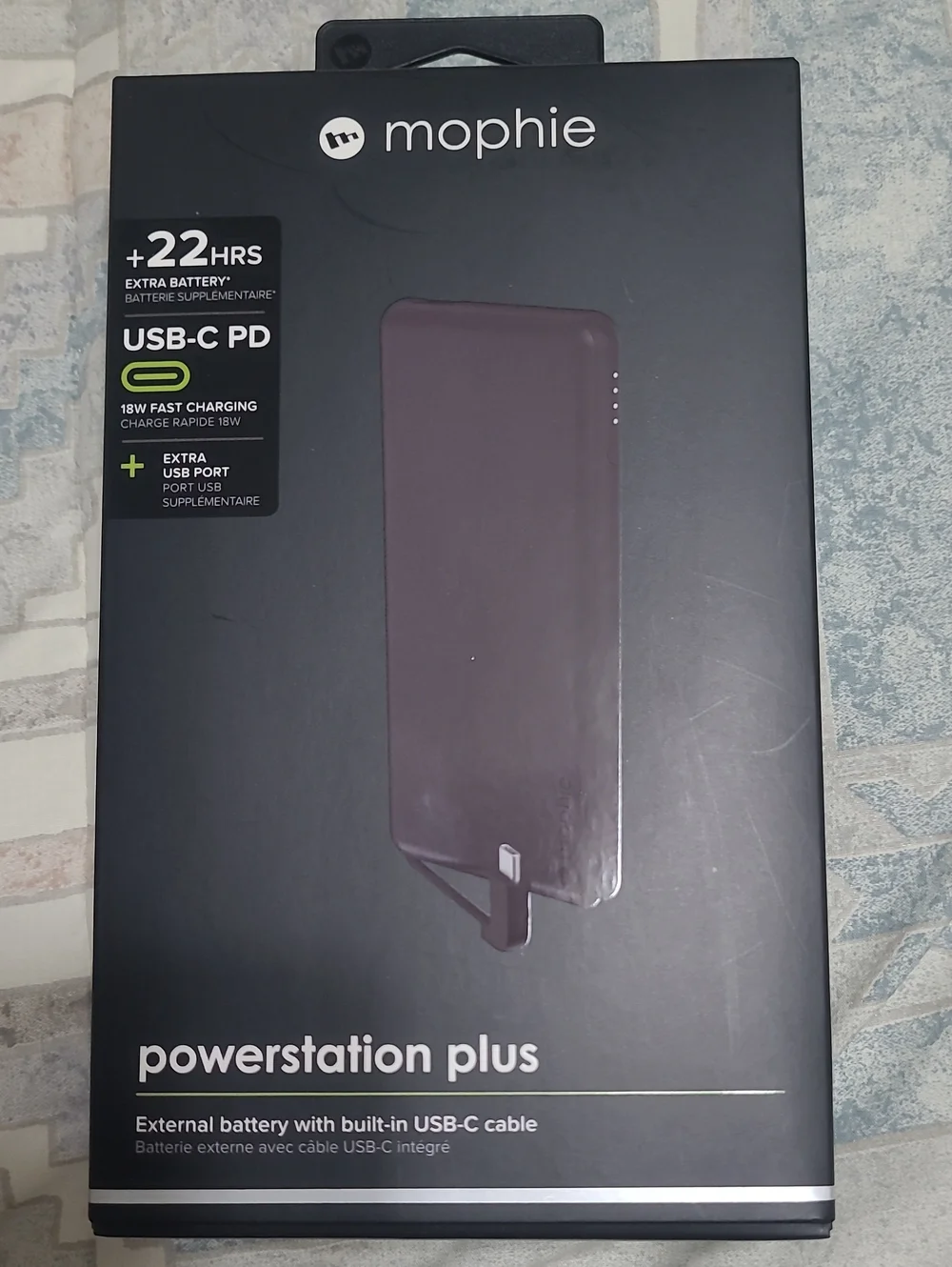 Mophie Powerstation Plus Portable Charger -Black +22HRS USB-C PD+ EXTRA USB PORT